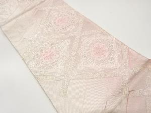 アンティーク　斜め格子に華紋織り出し袋帯（材料）